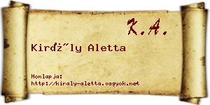 Király Aletta névjegykártya