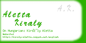 aletta kiraly business card